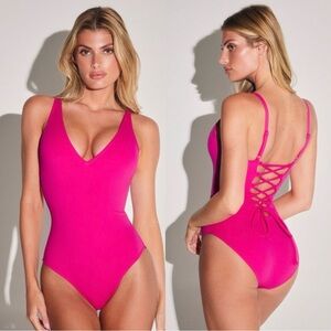 TA3 Plungey Pink Swimsuit XL Short full bottom coverage